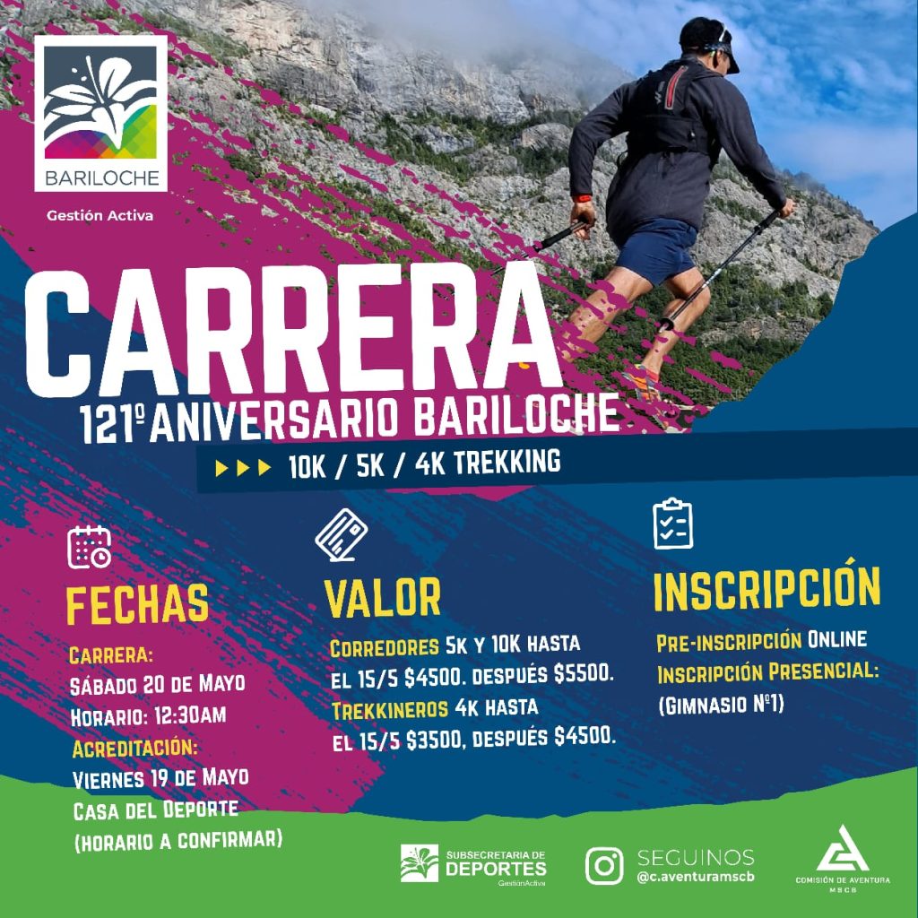 Entre bosques y montañas, se acerca una nueva edición de la Carrera Aniversario de Bariloche