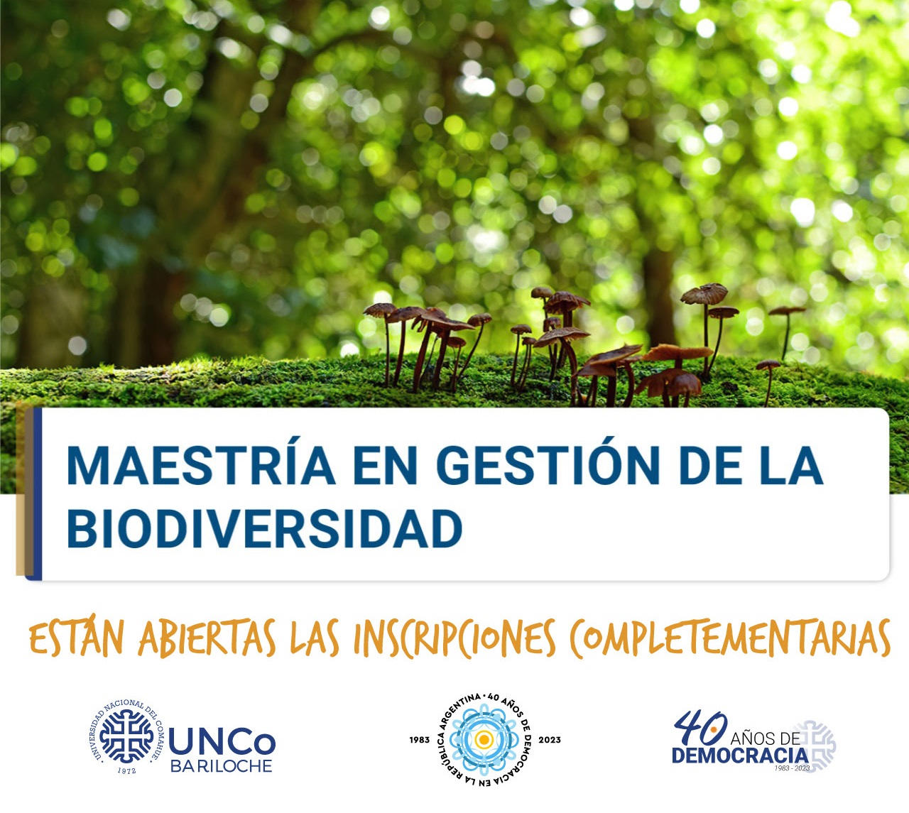 UNCo Bariloche: Sigue la inscripción a Maestría en Gestión de la Biodiversidad