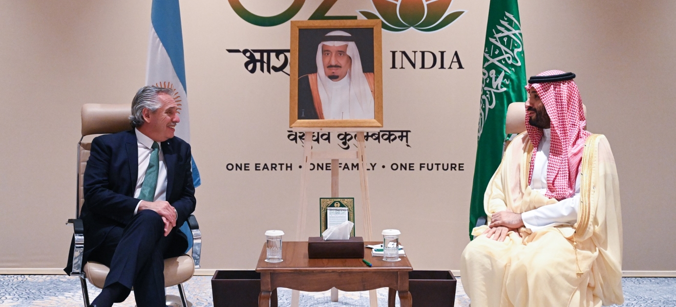 (((video))) El presidente se reunió con el primer ministro de Arabia Saudita y el canciller federal de Alemania