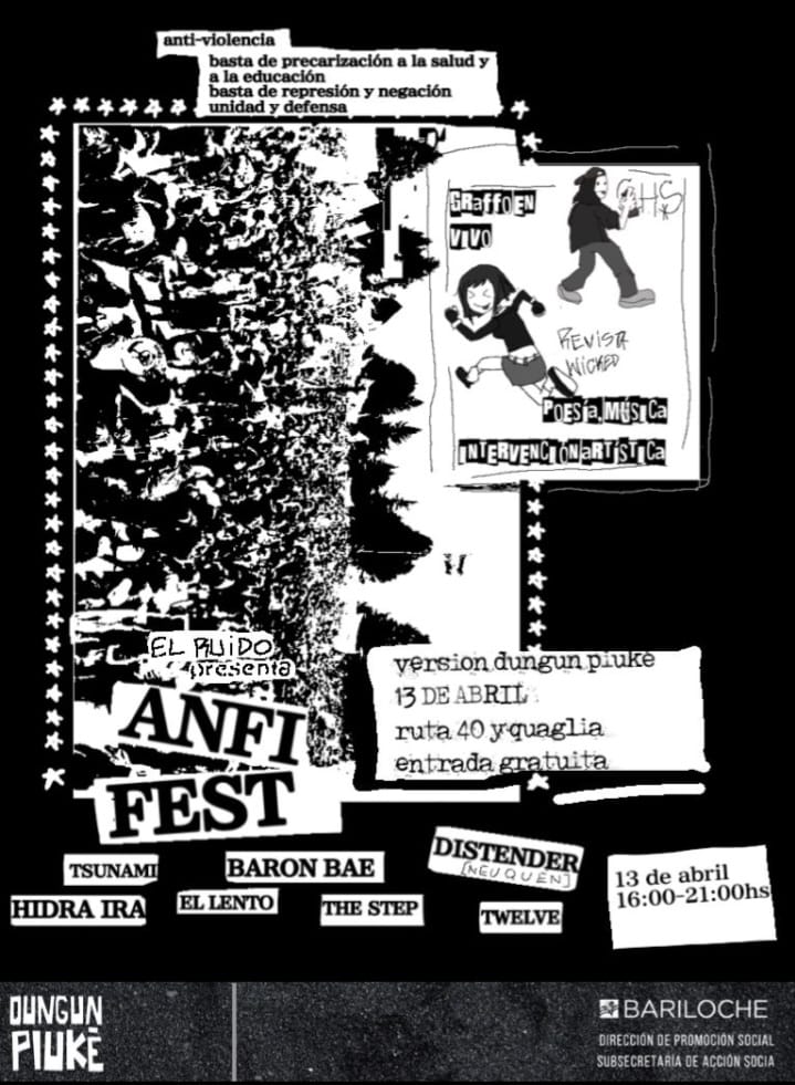 Llega el Anti-Fest a la sala Dengun Piuke de Bariloche
