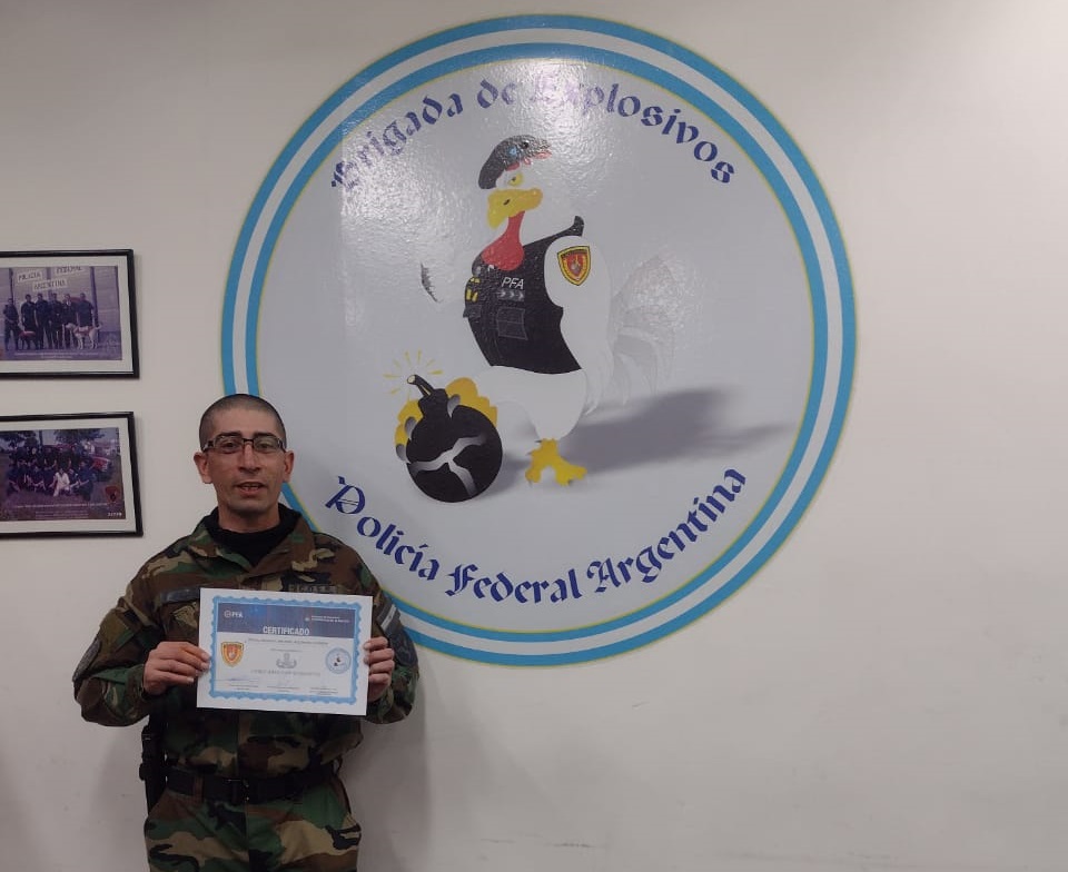 Un policía de Río Negro se destacó en el curso de explosivos dictado por la PFA
