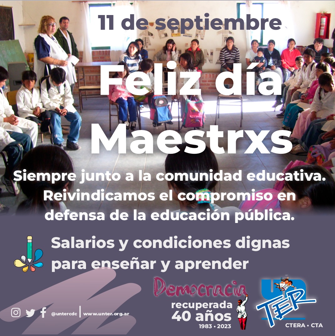 (((video))) Saludo de la UnTER Central en el Día del Maestro y la Maestra