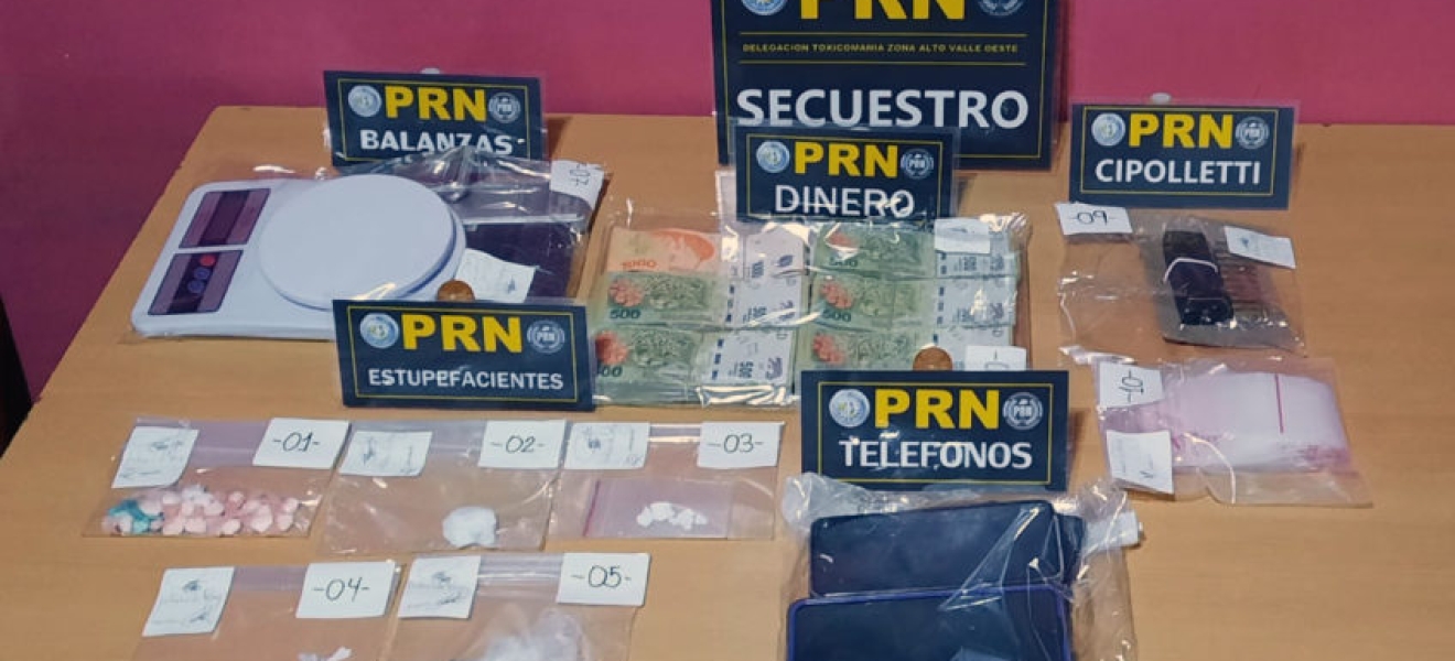 La Policía de Río Negro desarticuló un punto de venta de droga en Cinco Saltos