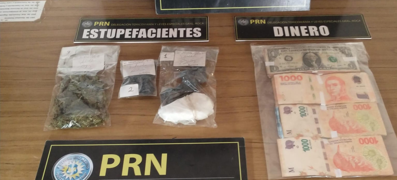 Secuestran droga y dinero en un allanamiento por narcomenudeo en Gral. Roca