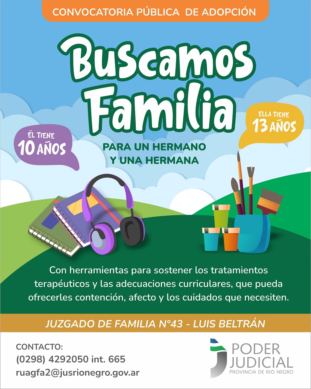 Río Negro: se convoca a familias para adoptar a dos hermanos de 14 y 11 años