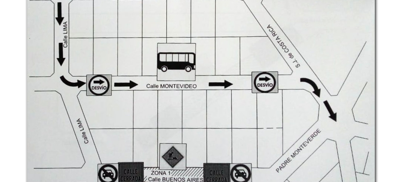 Bariloche: Cambio de recorrido en linea 60 por obra de pluviales