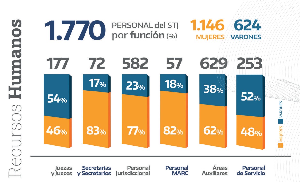 El Poder Judicial de Río Negro está conformado por el doble de mujeres y una edad promedio de 44 años