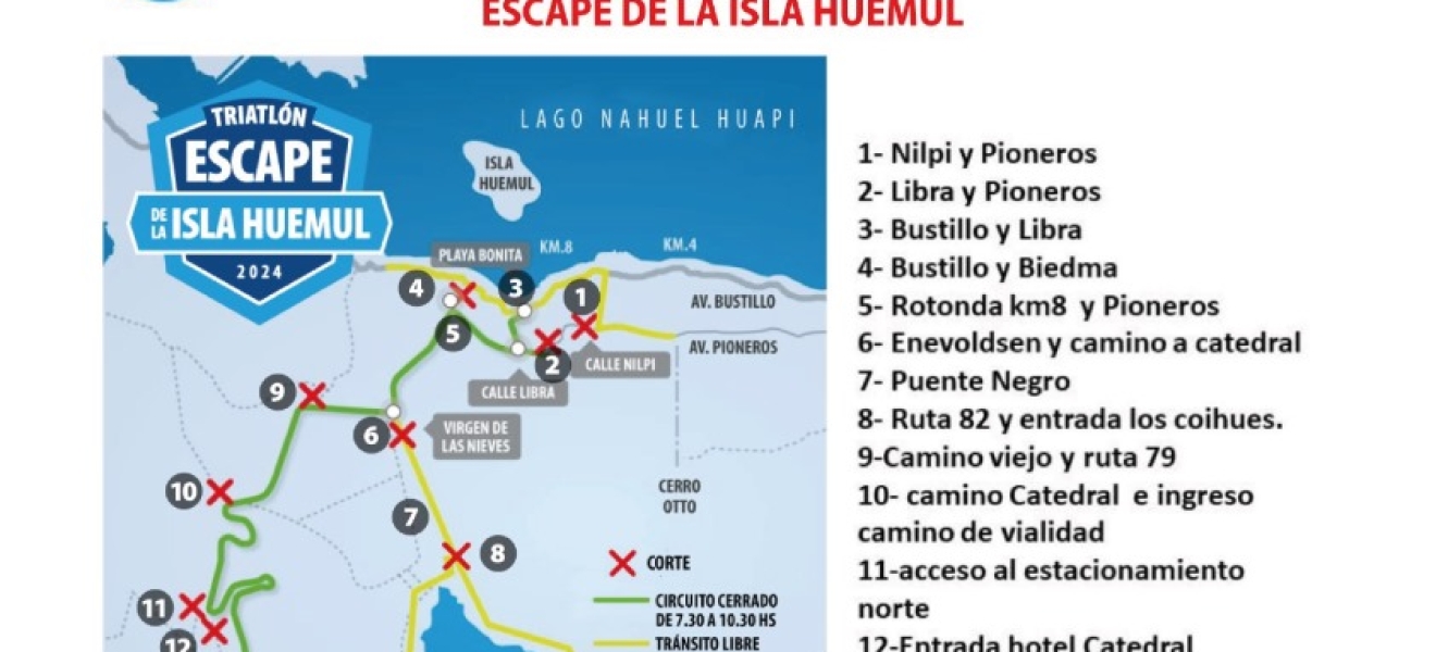 Bariloche: El domingo habrá cortes de tránsito por el Escape de la Isla Huemul