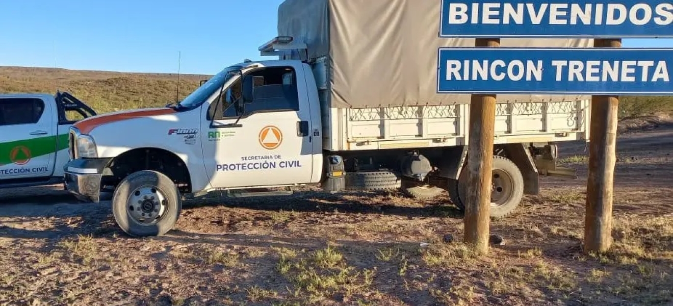 Por la sequía, Protección Civil Rio Negro brinda asistencia a pobladores de Treneta