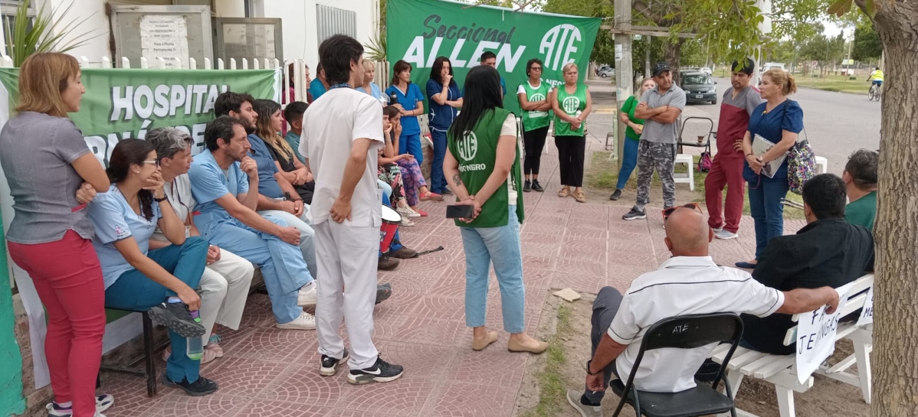 ATE se concentra frente al Hospital de Fernández Oro y anticipa un endurecimiento de las protestas