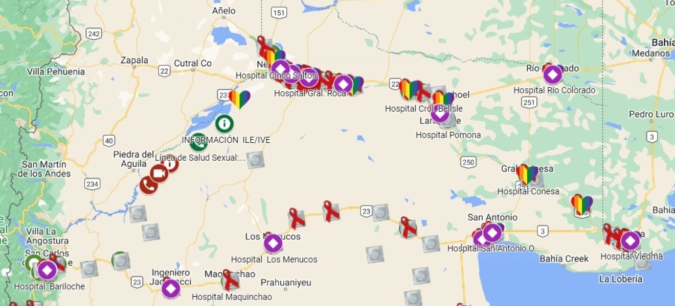 Mapa de atención y entrega de anticonceptivos en Río Negro