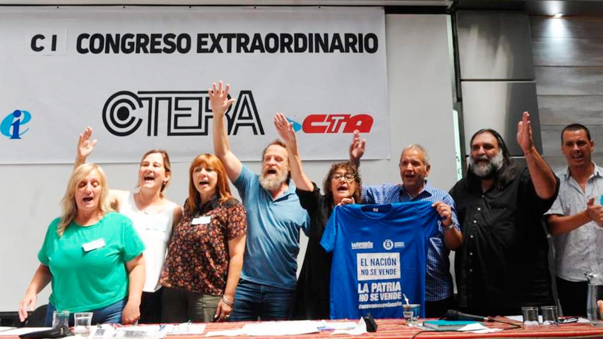 (((video))) Ctera llamó a un paro nacional para el lunes tras el ajuste en sueldos docentes