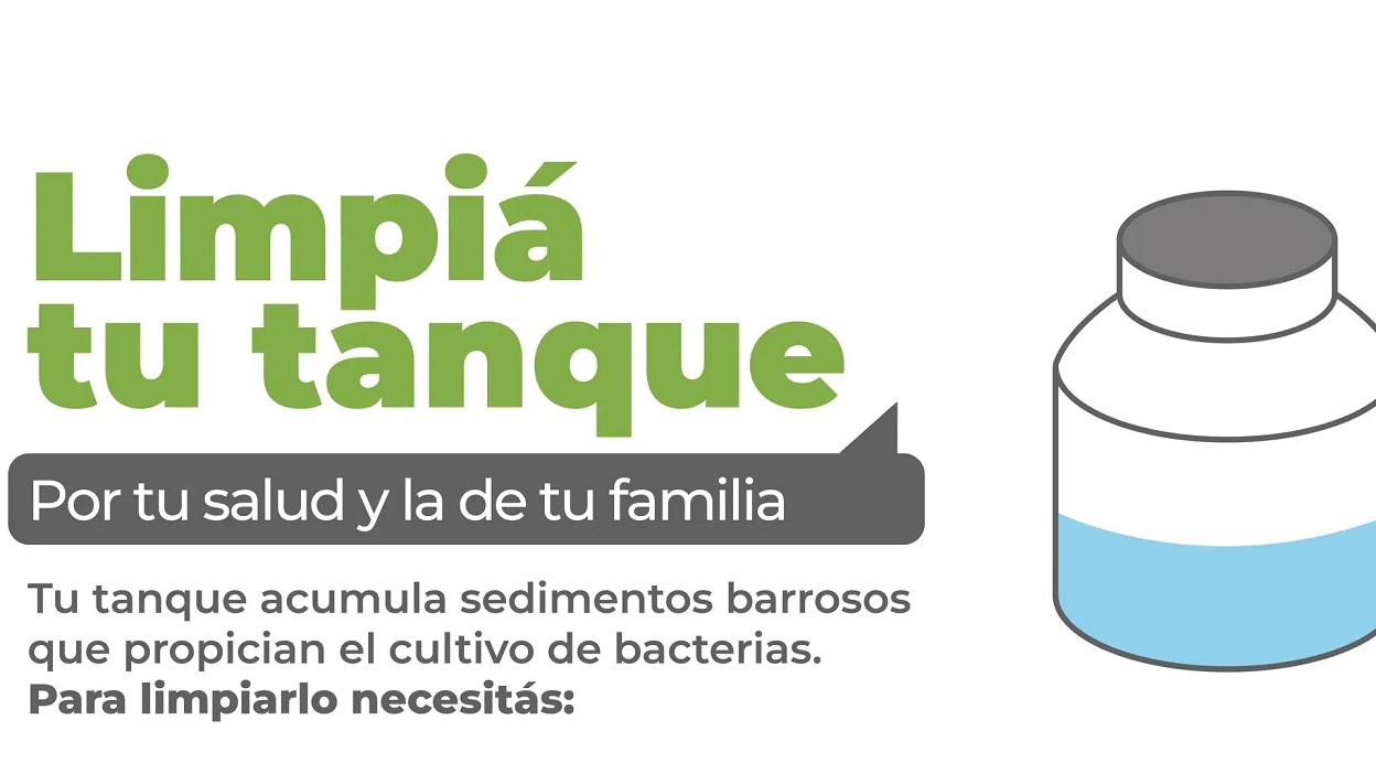 Salud RN: recomendaciones para limpiar piletas y tanques de agua