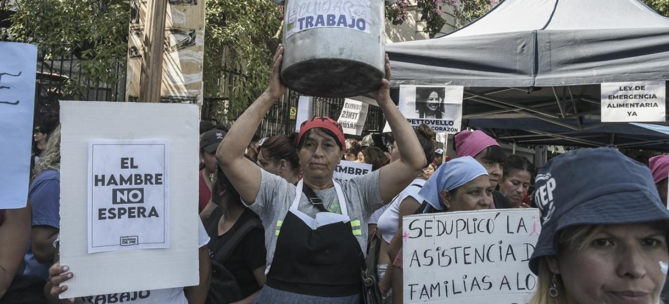 (((video))) La UTEP realizó un Ollazo Nacional en Capital Humano en reclamo de asistencia alimentaria