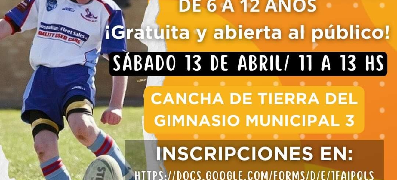 Todos invitados a la clase abierta de rugby infantil este sábado en Bariloche