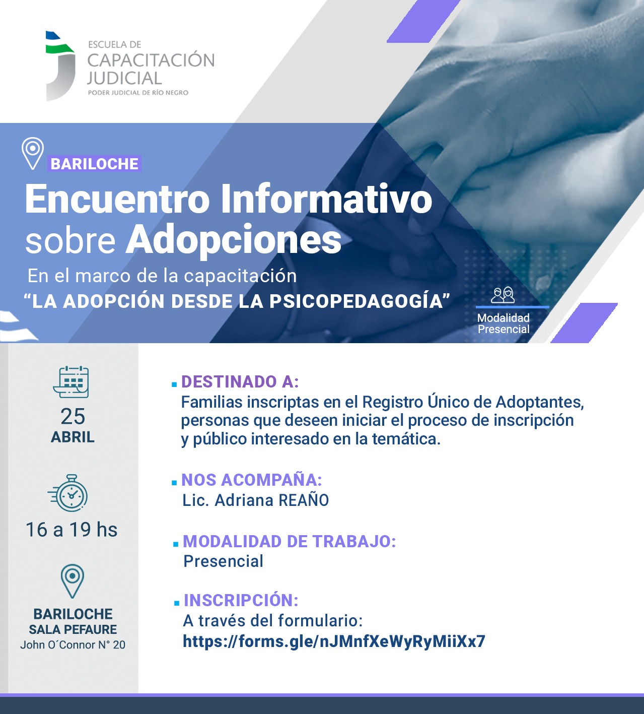 Jornada presencial en Bariloche: La adopción desde la psicopedagogía