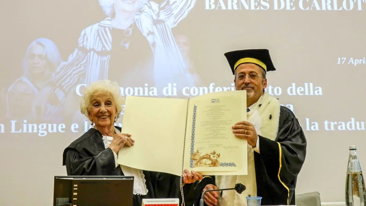 Estela de Carlotto fue distinguida en Roma con la Laurea Honoris Causa