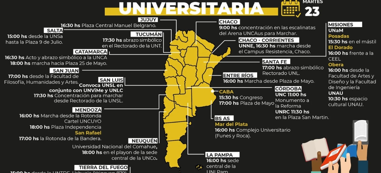 Una marcha nacional a la que se suman universidades de todo el país