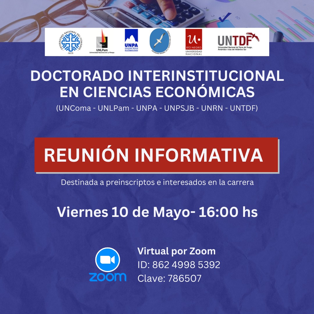 Bariloche: Charla sobre el Doctorado Interinstitucional en Ciencias Económicas