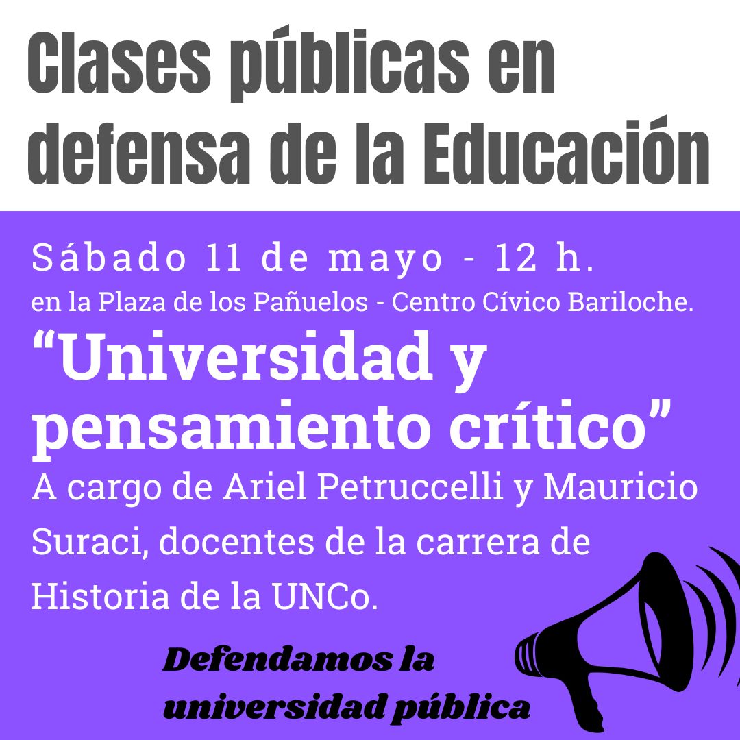 Clase Pública en Defensa de la Educación en Bariloche