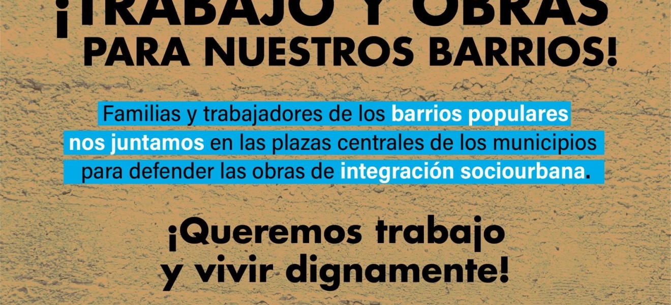 Bariloche: Jornada nacional por trabajo y obras para los barrios populares