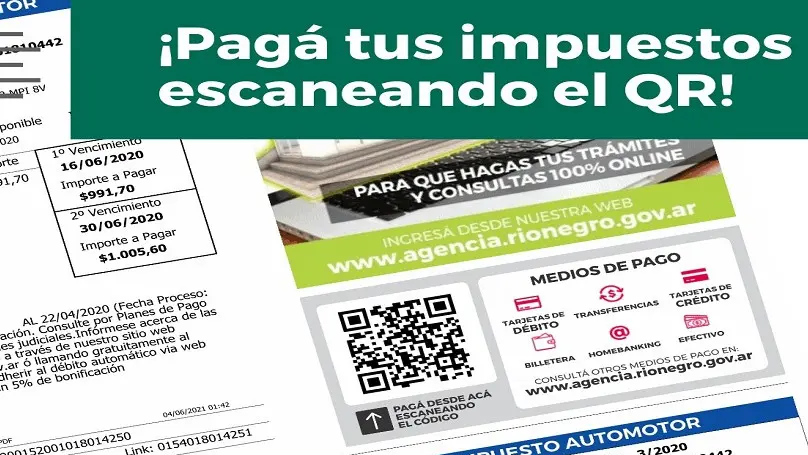 Ahora los impuestos de Río Negro los podés pagar escaneado el QR