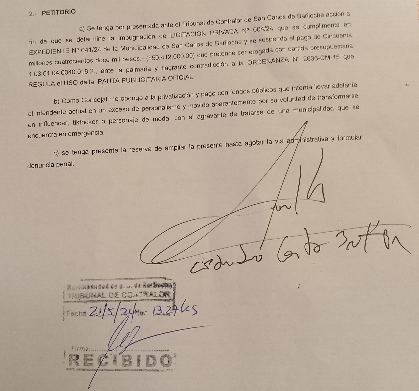 Concejal solicita suspensión de pago millonario para redes sociales del intendente de Bariloche