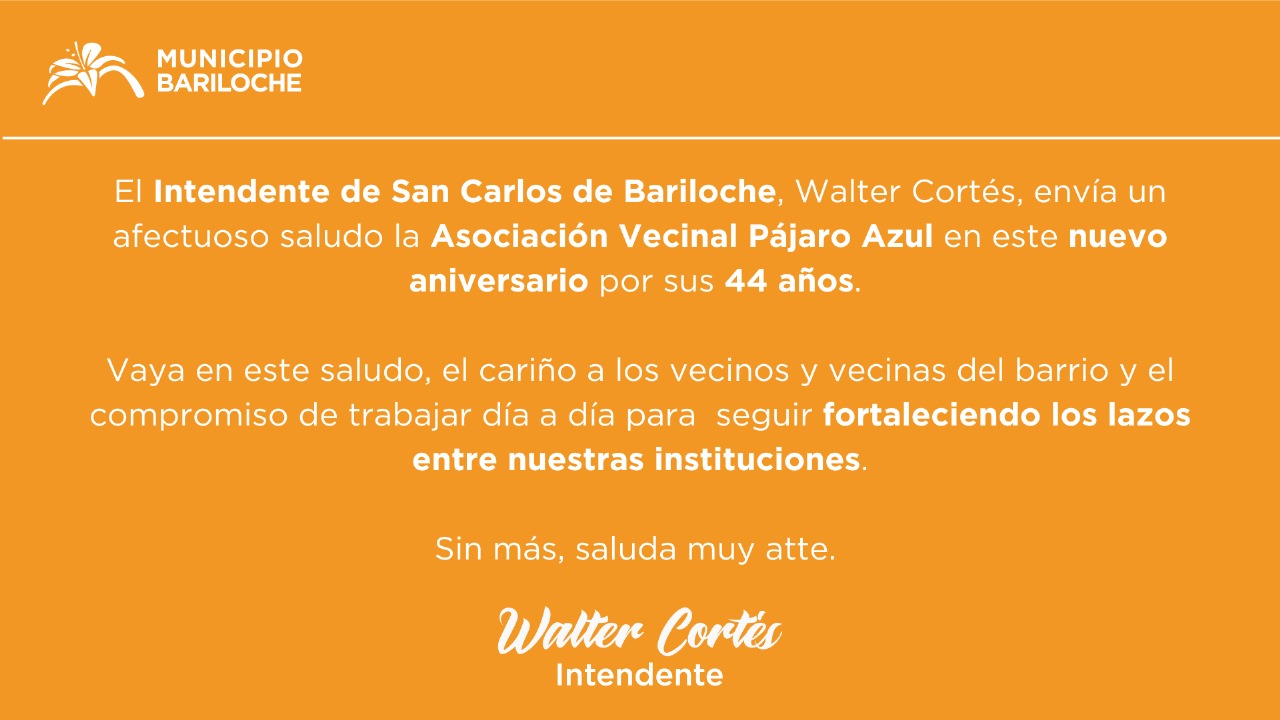 Bariloche: La Asociación Vecinal Pájaro Azul festeja sus 44 años