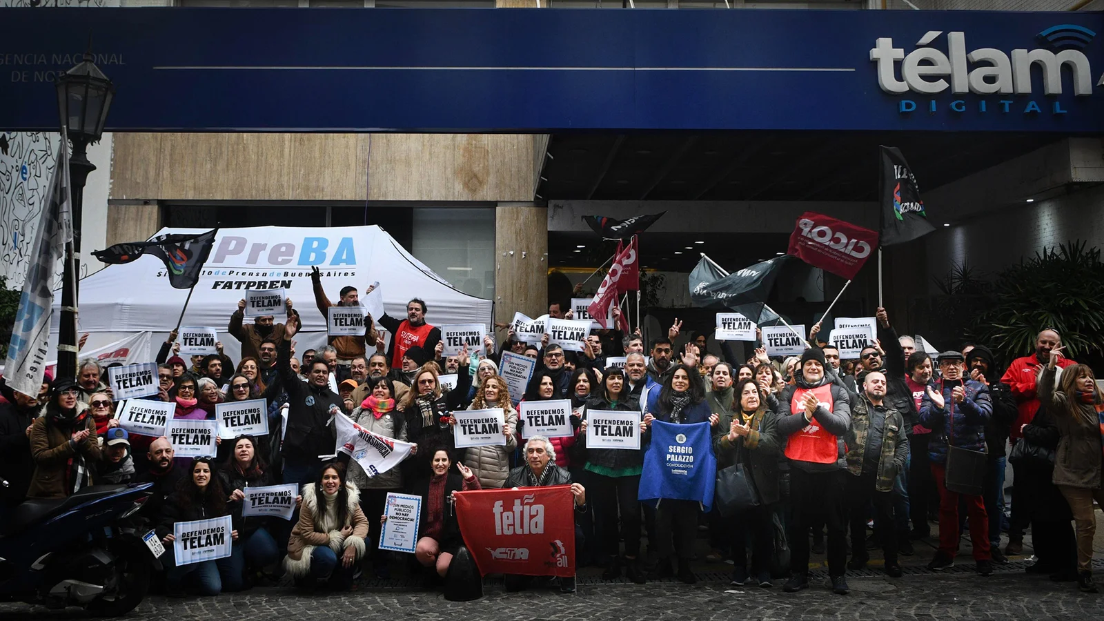 Intersindicales visitaron el acampe de Télam para solidarizarse con la lucha