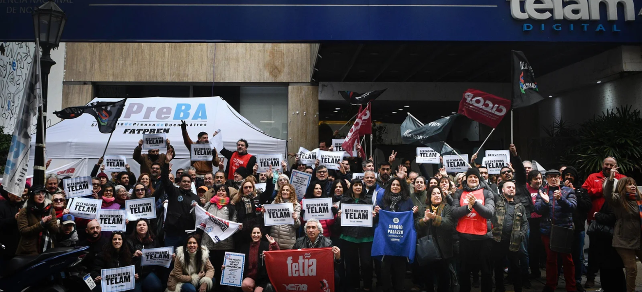 Intersindicales visitaron el acampe de Télam para solidarizarse con la lucha