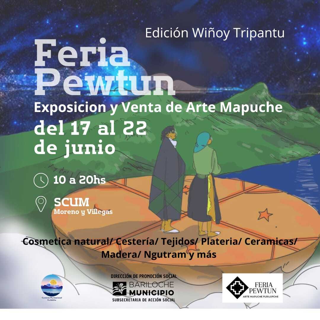 Wiñoy Tripantü: Feria Pewtun, venta y exposición de arte Mapuche en Bariloche