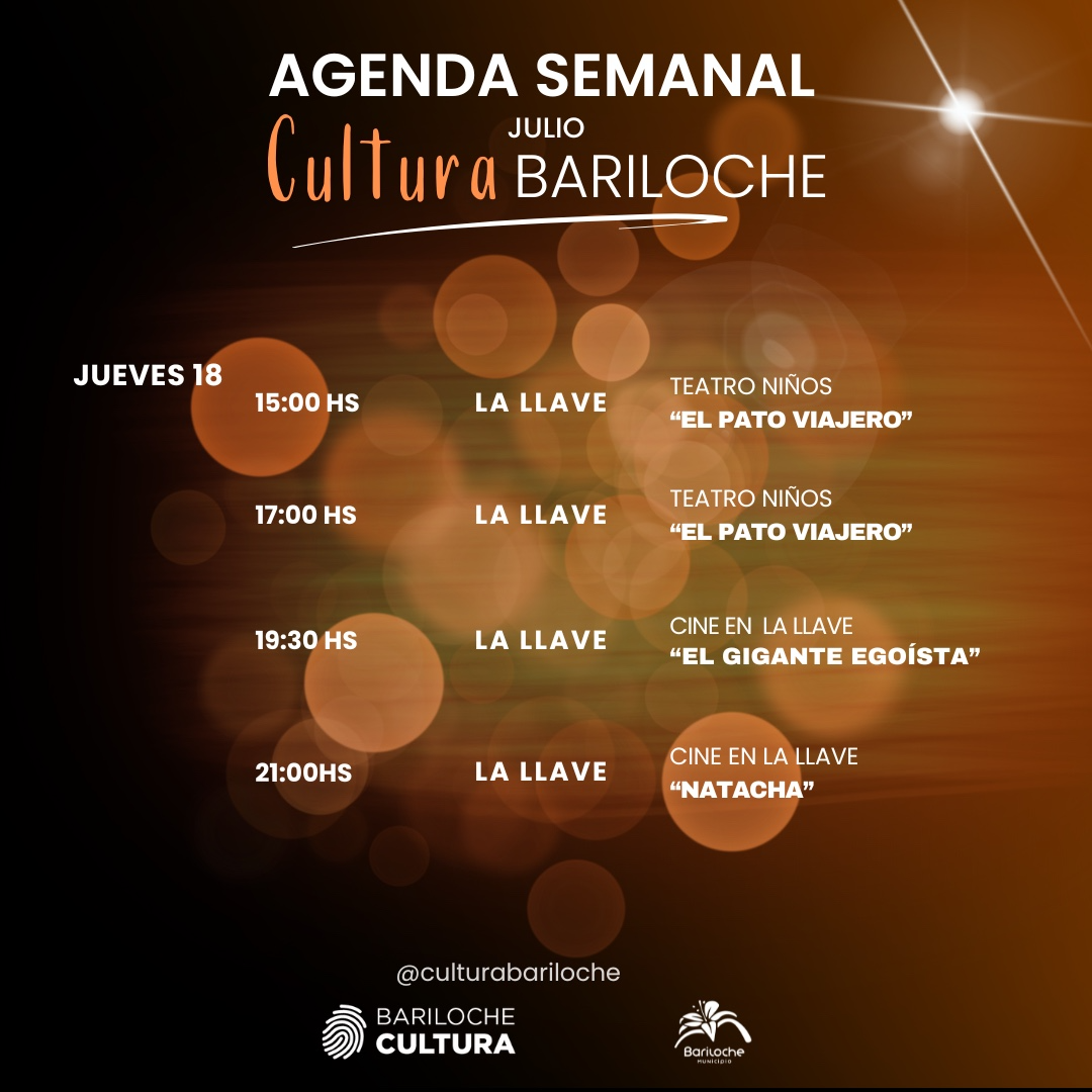 Agenda cultural con actividades diversas esta semana en Bariloche