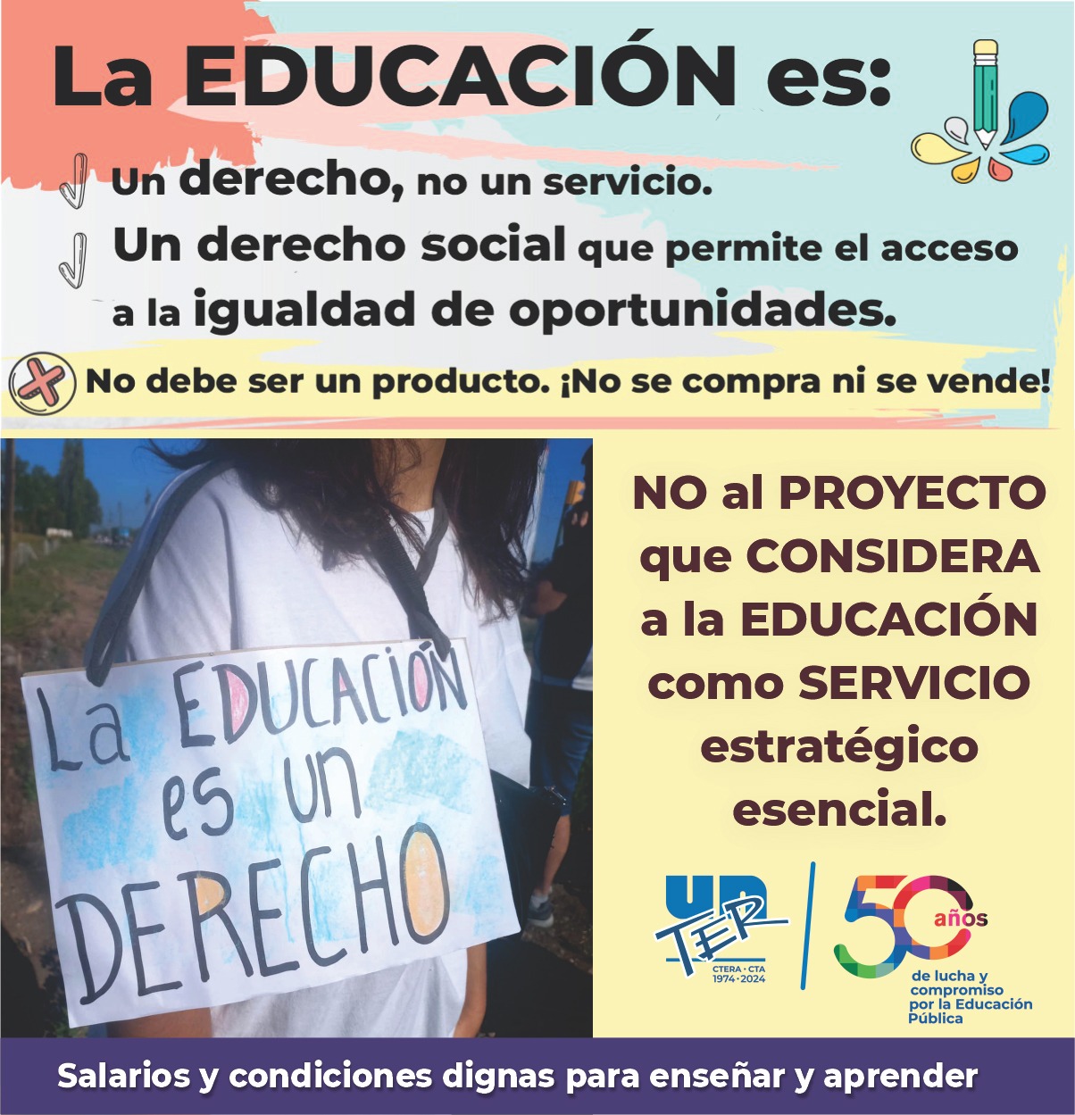 Río Negro: La educación es un derecho, no un servicio