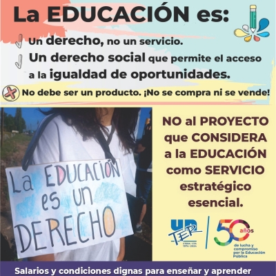 Río Negro: La educación es un derecho, no un servicio