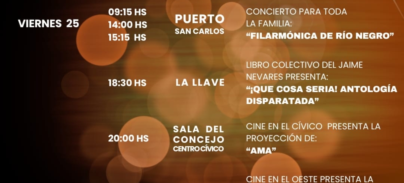 Agenda Cultural para este viernes en Bariloche