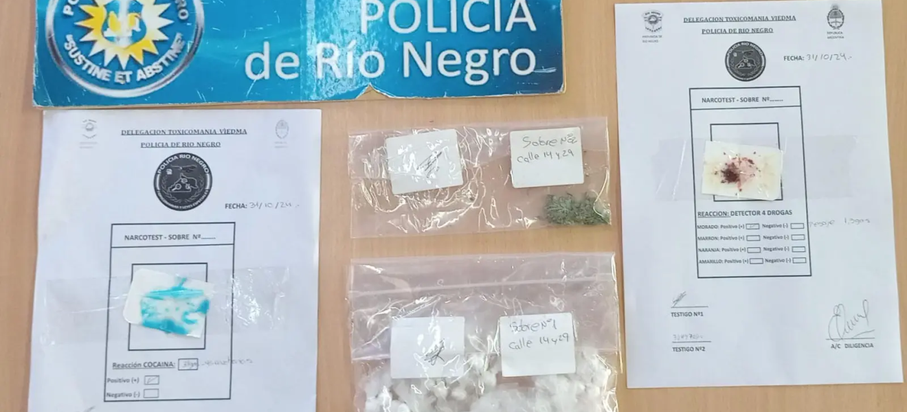 Policía incautó drogas durante un allanamiento en Viedma