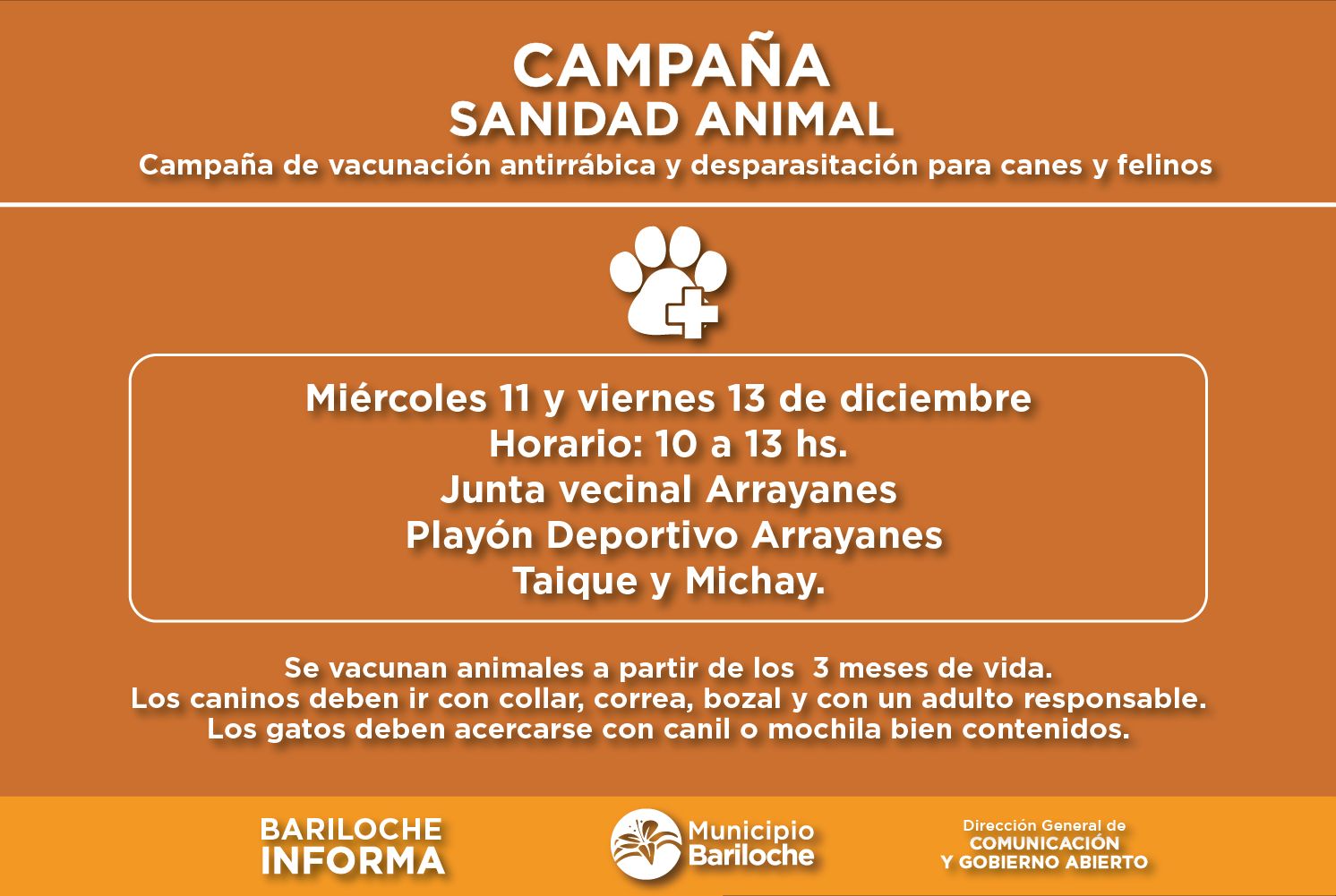 Campaña de Sanidad Animal en Bariloche