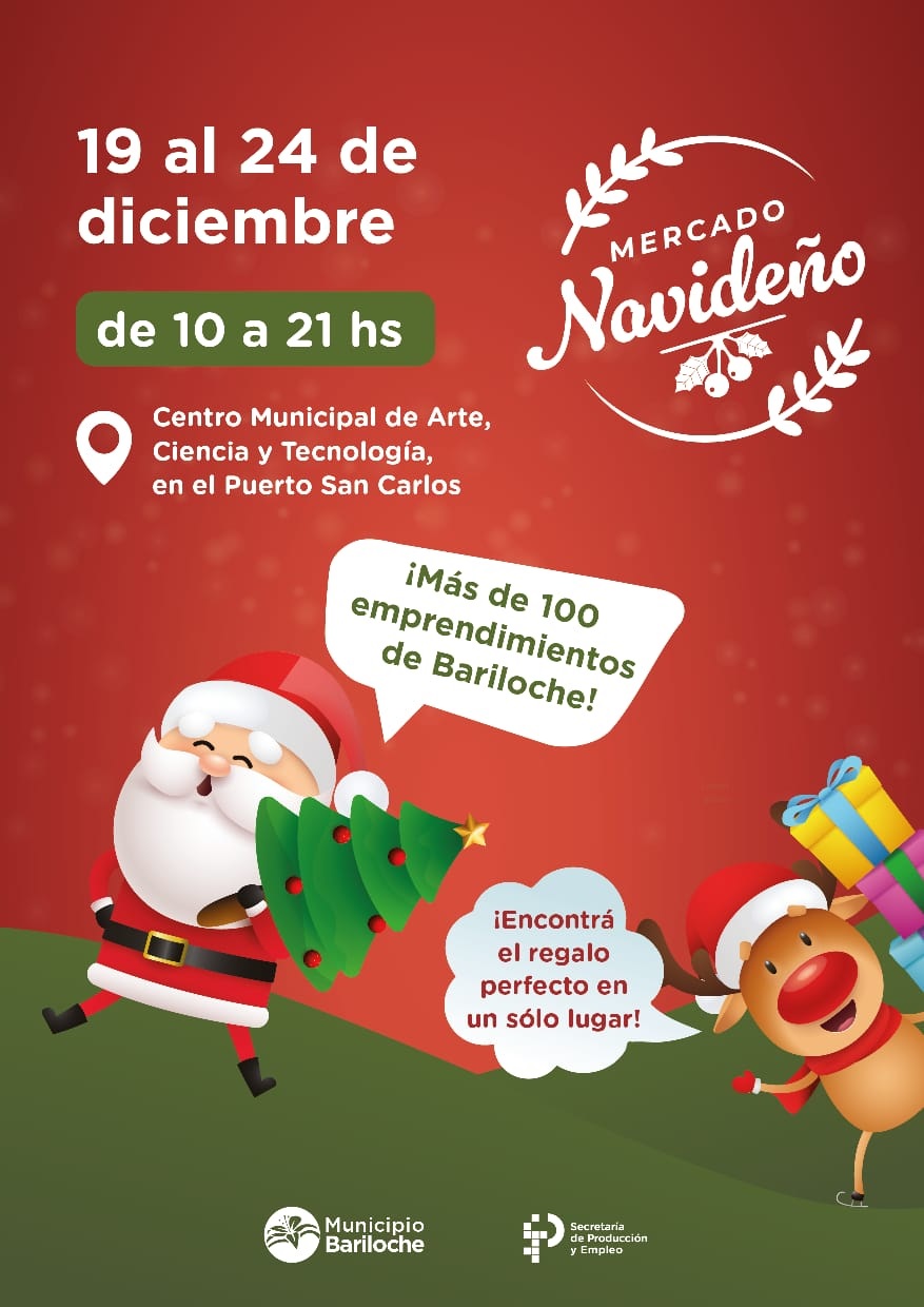 Del 19 al 24 se realizará el Mercado Navideño en Bariloche