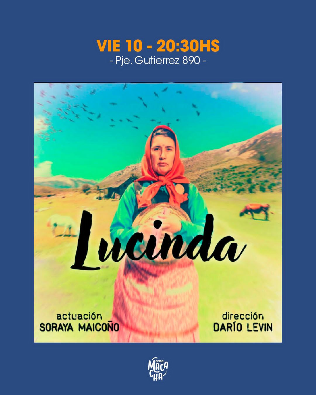 Llega la obra de teatro Lucinda a Casa Macacha Bariloche