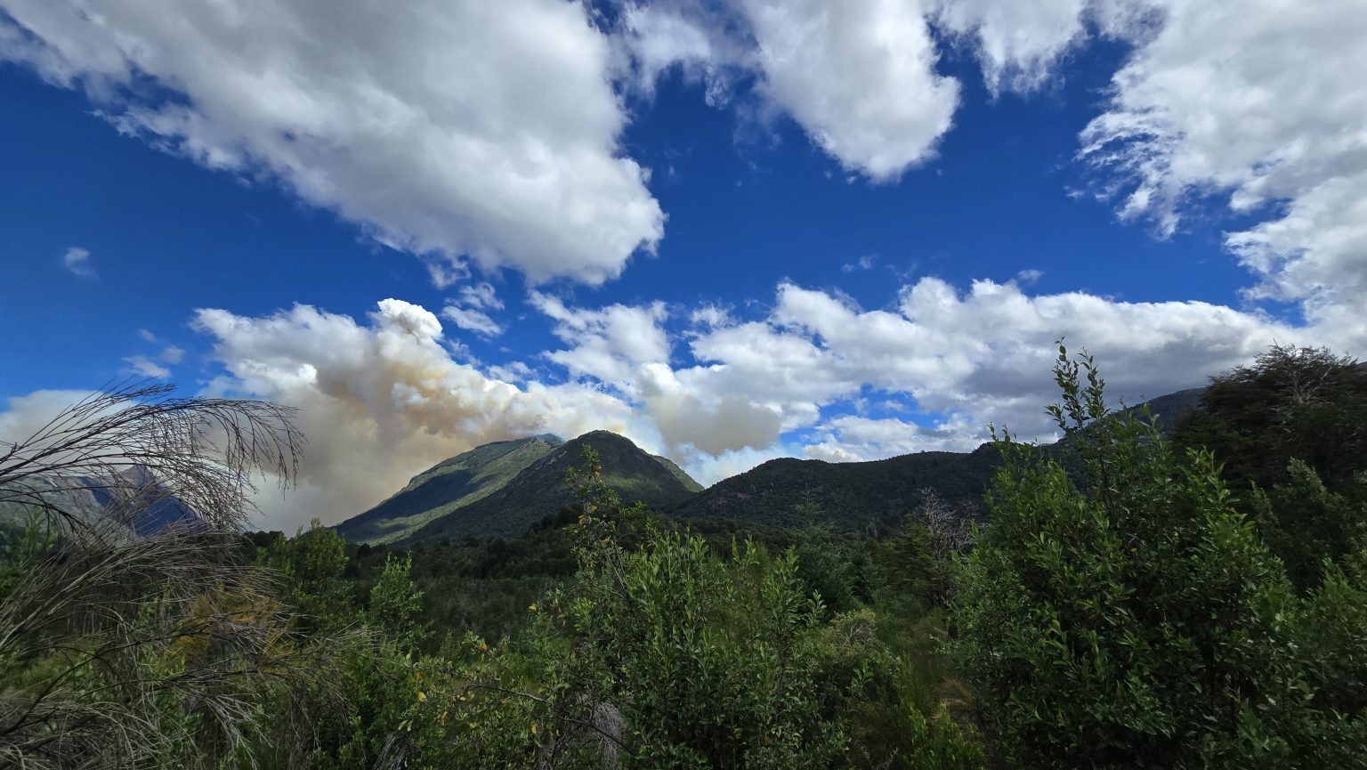 Incremento en el comportamiento del fuego en el incendio de Los Manzanos