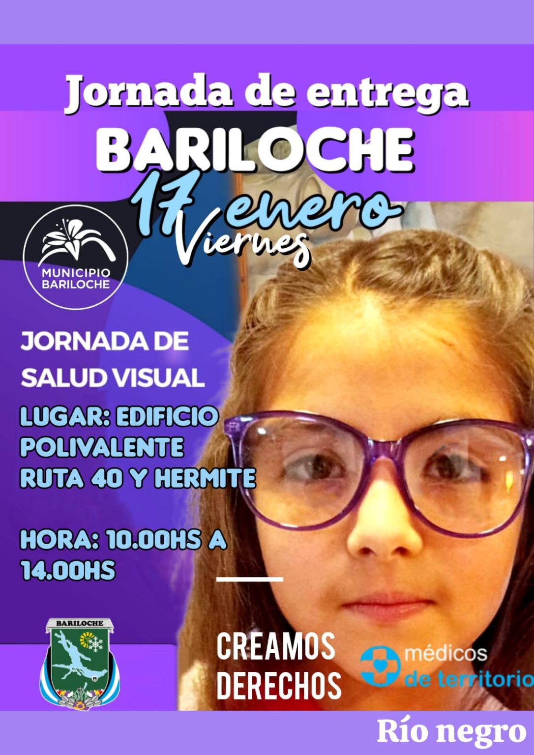 Entrega de anteojos a familias este viernes en Bariloche