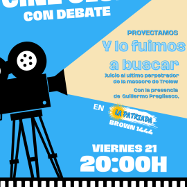 La Patriada inaugura un nuevo Ciclo de cine club con debate en Bariloche