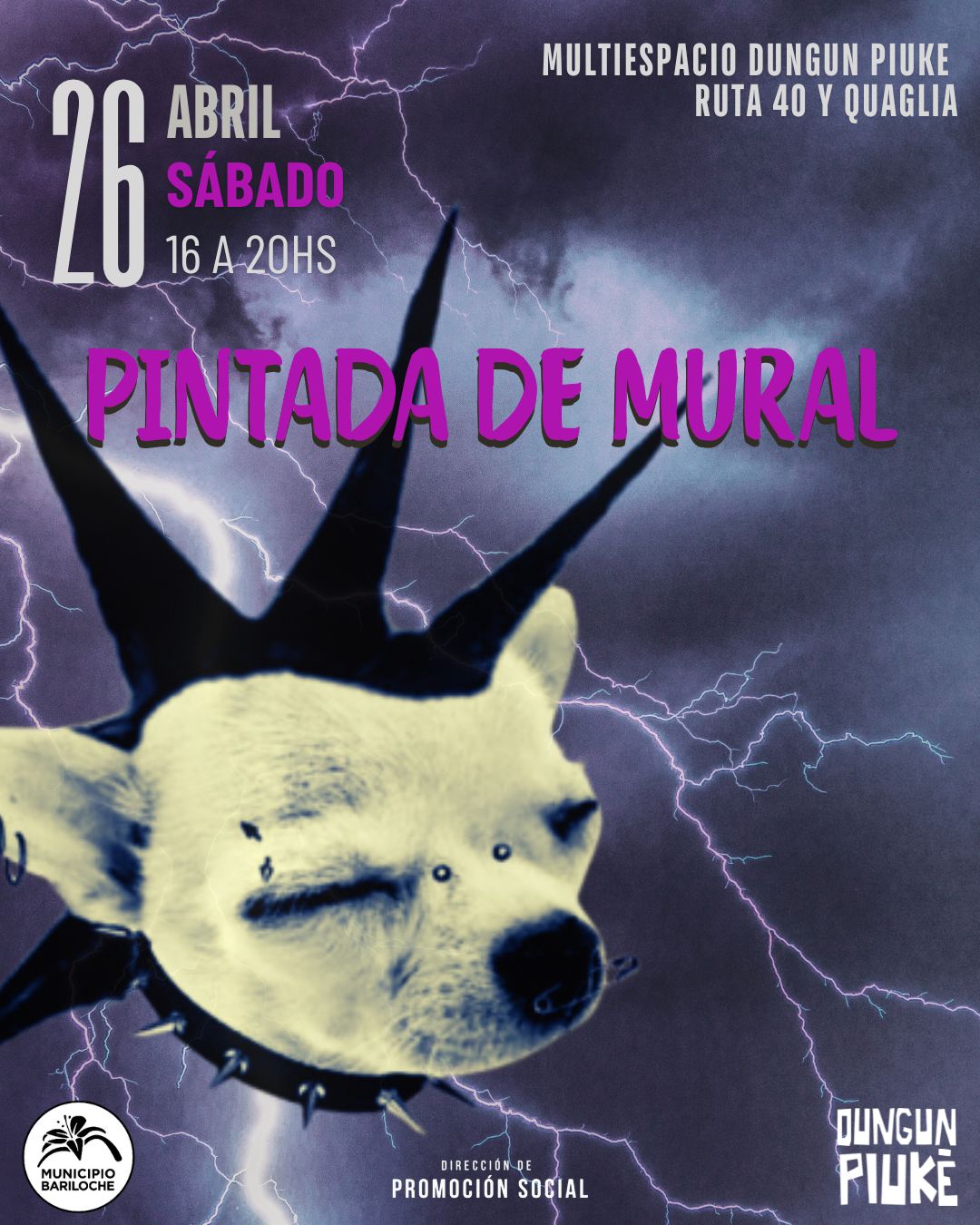 Pintada de mural y encuentro comunitario en el Multiespacio Dungun Piuke