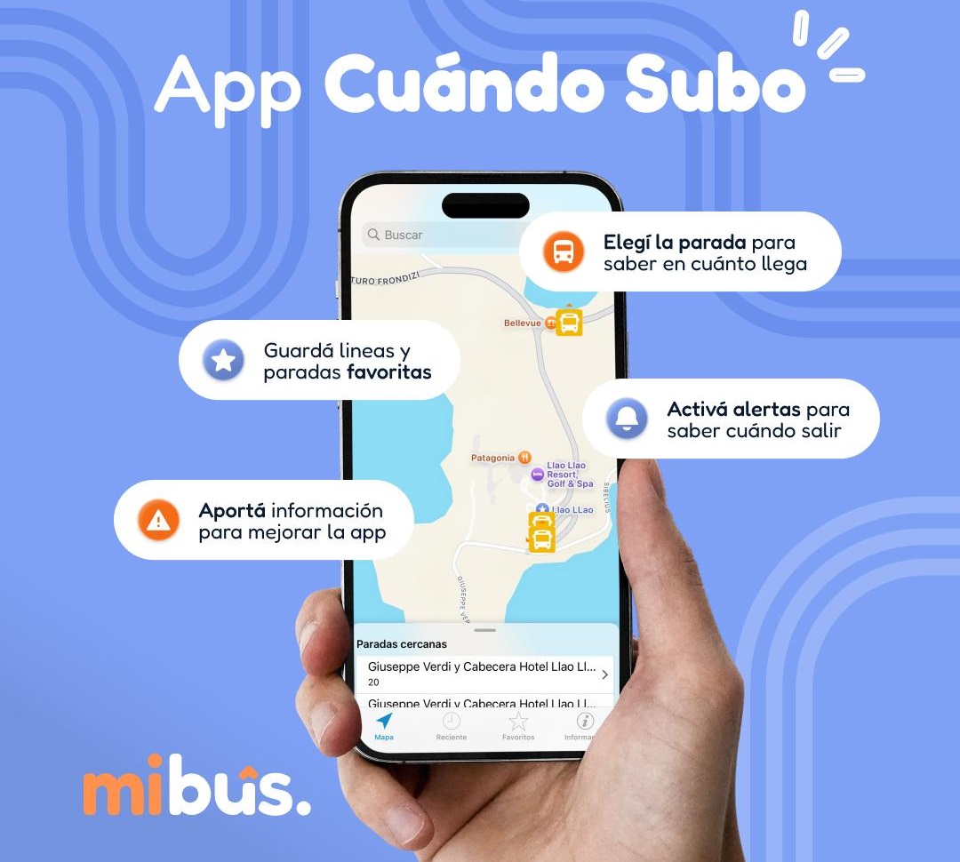 Cuándo subo, la App que permite saber cuándo pasa el colectivo de Mi Bus en Bariloche