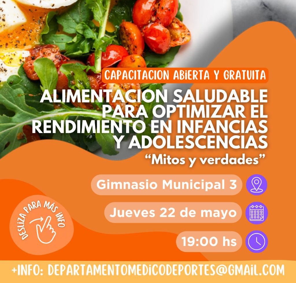 Jueves 22: Charla gratuita sobre nutrición enfocada en el rendimiento deportivo