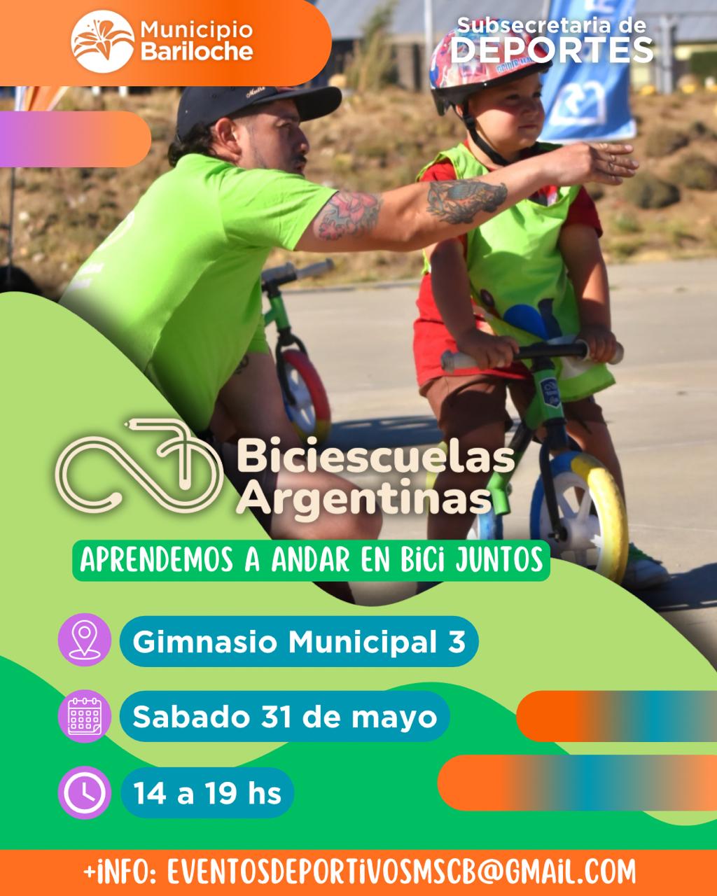 Llega Bici-escuelas Bariloche al Gimnasio Municipal Nº3