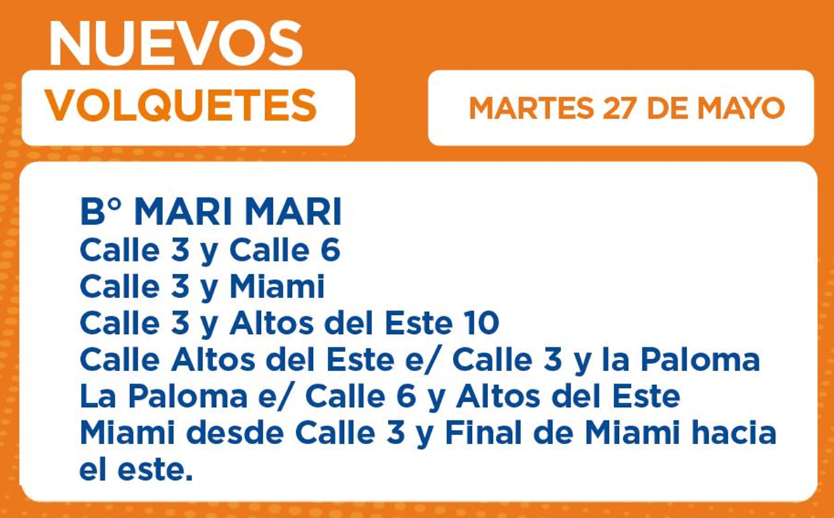 Volquetes para el Barrio Mari Mari