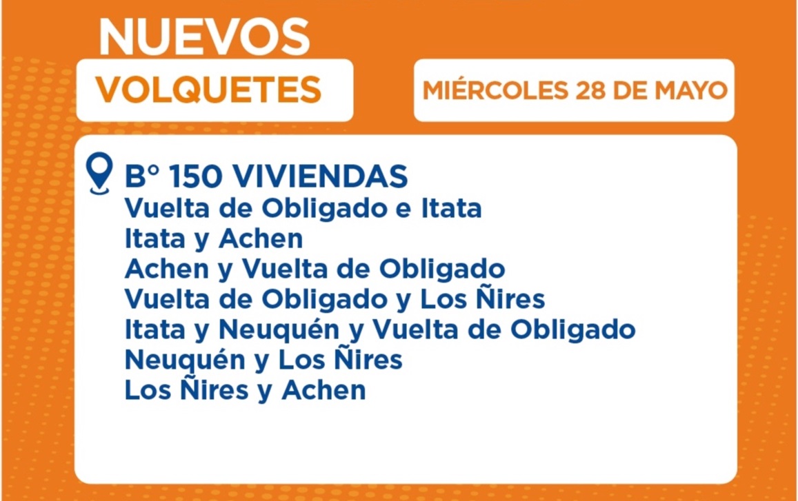 Volquetes para el Barrio 150 Viviendas