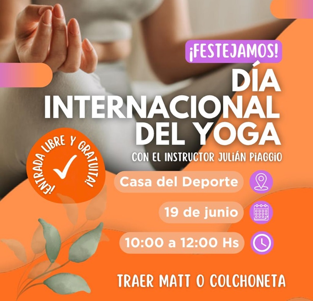 Bariloche celebra el Día Internacional del Yoga este 19 de Junio